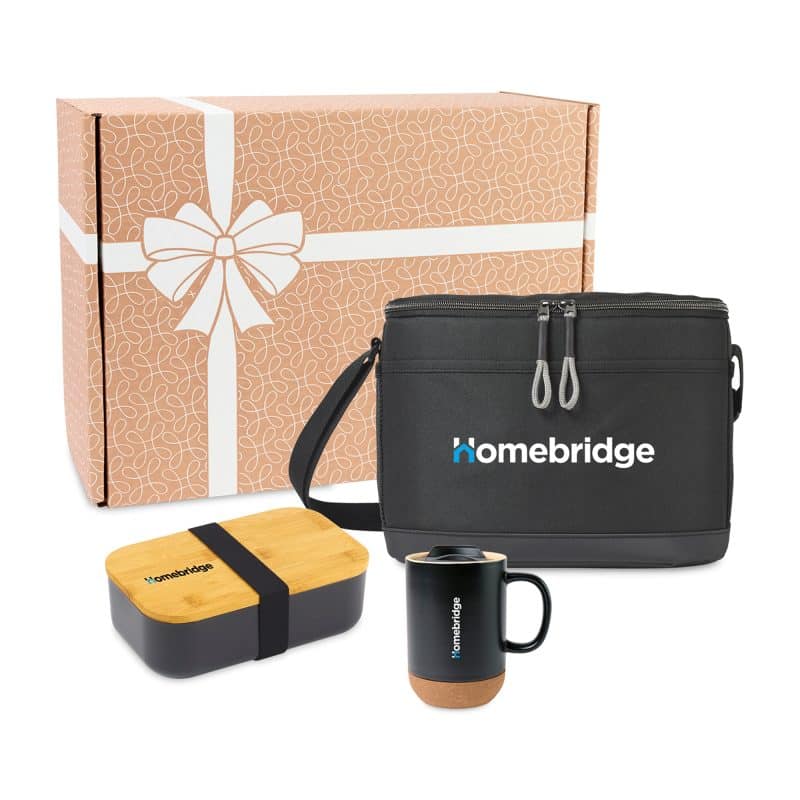 Custom Welcome to the Team Gift Set #1 - Black with Company Logo - Personalized Bulk Corporate Gift