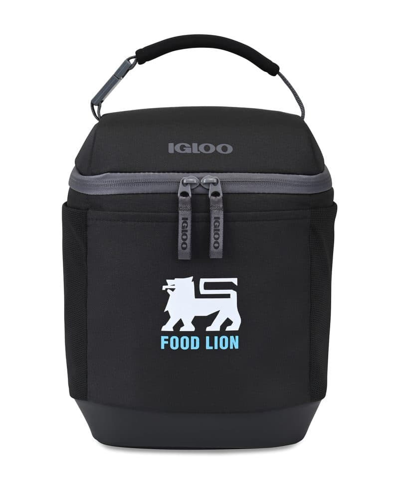 Custom Igloo® Day Chiller Box 8 Can Soft Cooler - Black with Company Logo - Personalized Bulk Corporate Gift