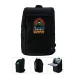Custom Coral Repreve RPET 20-Can Backpack Cooler with Company Logo - Personalized Bulk Corporate Gift