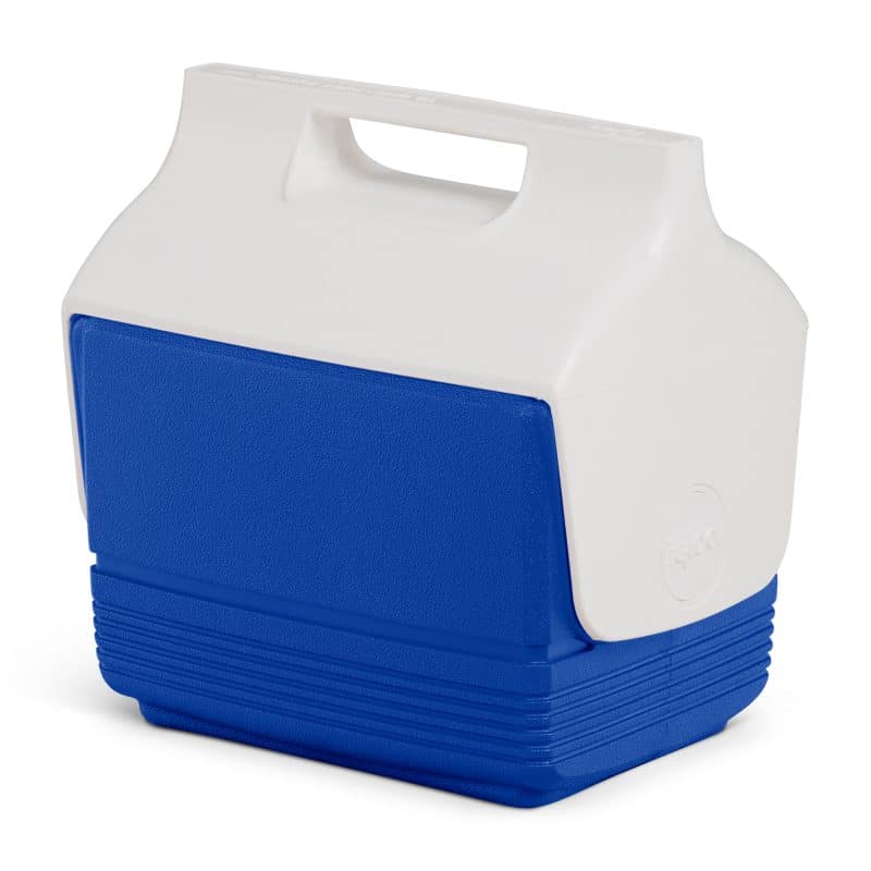 Custom Igloo® Playmate Mini™ 4 Qt Cooler - White-Majestic Blue with Company Logo - Personalized Bulk Corporate Gift - 6