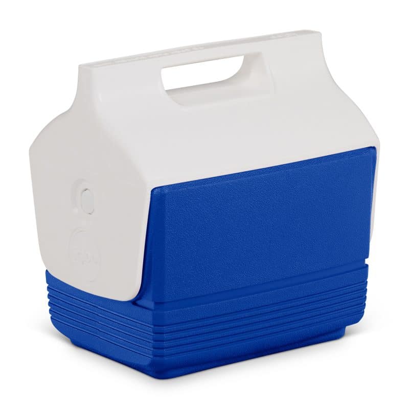 Custom Igloo® Playmate Mini™ 4 Qt Cooler - White-Majestic Blue with Company Logo - Personalized Bulk Corporate Gift - 7