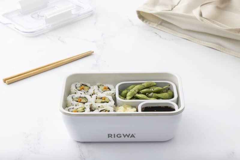 Custom RIGWA® Travel Bento Box 8x5 - White with Company Logo - Personalized Bulk Corporate Gift - 5