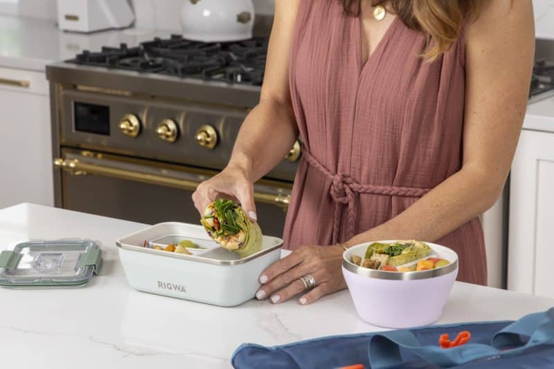 Custom RIGWA® Travel Bento Box 9x6 - White with Company Logo - Personalized Bulk Corporate Gift - 6