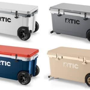 Custom RTIC® 72 QT Ultra-Light Wheeled Cooler with Company Logo - Personalized Bulk Corporate Gift