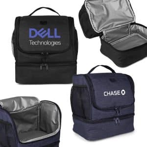 Custom ChillMate Double Deck Lunch Bag with Mesh Pockets with Company Logo - Personalized Bulk Corporate Gift