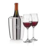 Custom Pescara Wine Cooler & Burlington Wine Set with Company Logo - Personalized Bulk Corporate Gift