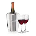 Custom Pescara Wine Cooler & Carberry Wine Set with Company Logo - Personalized Bulk Corporate Gift