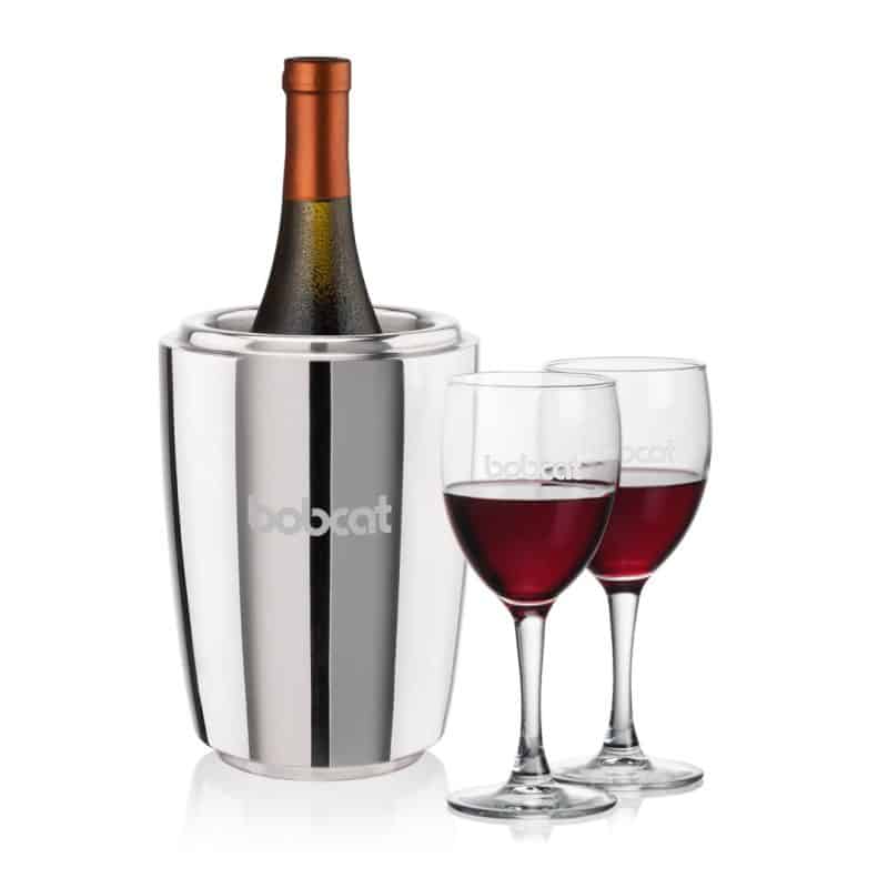 Custom Pescara Wine Cooler & Carberry Wine Set with Company Logo - Personalized Bulk Corporate Gift