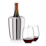 Custom Pescara Wine Cooler & RIEDEL Stemless Wine Set with Company Logo - Personalized Bulk Corporate Gift - 4