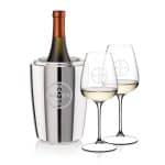 Custom Pescara Wine Cooler & RIEDEL Trauben Wine Set with Company Logo - Personalized Bulk Corporate Gift