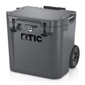 Custom Rtic 45 QT Ultra-Tough Wheeled Cooler with Company Logo - Personalized Bulk Corporate Gift