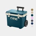 Custom 22 QT RTIC® Insulated Ultra-Light Wheeled Hard Cooler Ice Chest with Company Logo - Personalized Bulk Corporate Gift