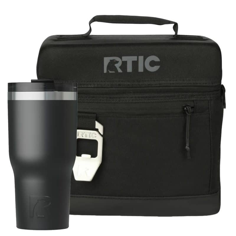 Custom 30 oz RTIC® Essential Tumbler & 8-Can Soft Pack Cooler Gift Set with Company Logo - Personalized Bulk Corporate Gift - 1