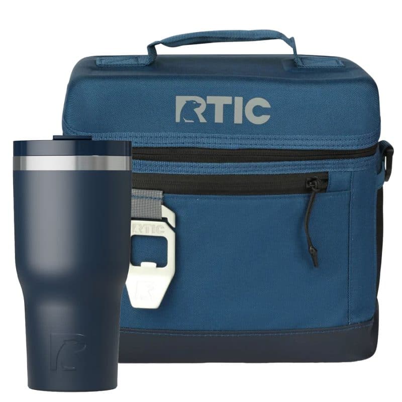 Custom 30 oz RTIC® Essential Tumbler & 8-Can Soft Pack Cooler Gift Set with Company Logo - Personalized Bulk Corporate Gift - 7