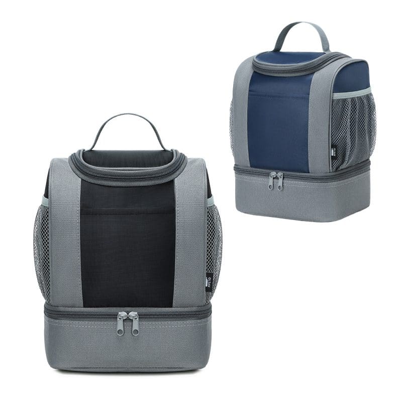 Custom Americana RPET 2-Compartment Lunch Cooler Bag with Company Logo - Personalized Bulk Corporate Gift - 1