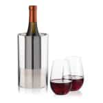 Custom Catania Wine Cooler & Boston Stemless Wine Set with Company Logo - Personalized Bulk Corporate Gift - 4