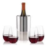 Custom Catania Wine Cooler & Boston Stemless Wine Set with Company Logo - Personalized Bulk Corporate Gift - 5
