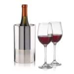 Custom Catania Wine Cooler & Burlington Wine Set with Company Logo - Personalized Bulk Corporate Gift - 2