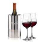 Custom Catania Wine Cooler & Laurent Wine Set with Company Logo - Personalized Bulk Corporate Gift