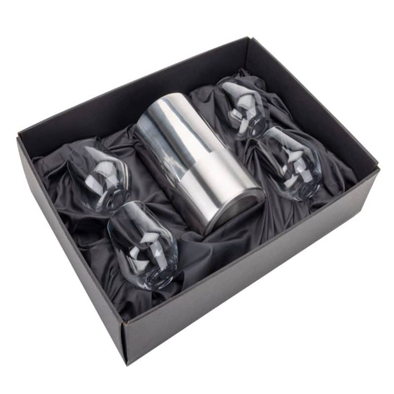 Custom Catania Wine Cooler & Miami Stemless Wine Set with Company Logo - Personalized Bulk Corporate Gift - 3