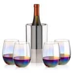 Custom Catania Wine Cooler & Miami Stemless Wine Set with Company Logo - Personalized Bulk Corporate Gift - 5