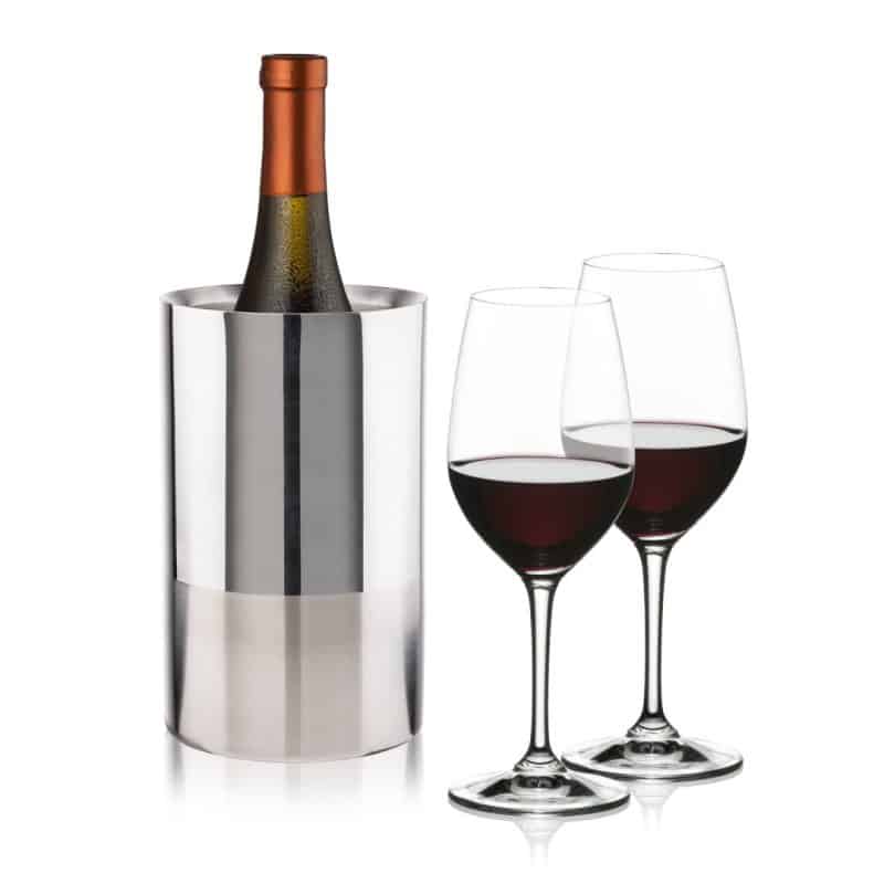 Custom Catania Wine Cooler & RIEDEL Oenologue Wine Set with Company Logo - Personalized Bulk Corporate Gift - 2