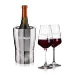 Custom Genoa Wine Cooler & Cannes Wine Set with Company Logo - Personalized Bulk Corporate Gift