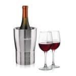Custom Genoa Wine Cooler & Connoisseur Wine Set with Company Logo - Personalized Bulk Corporate Gift