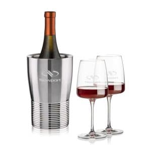Custom Genoa Wine Cooler & Dunhill Wine Set with Company Logo - Personalized Bulk Corporate Gift