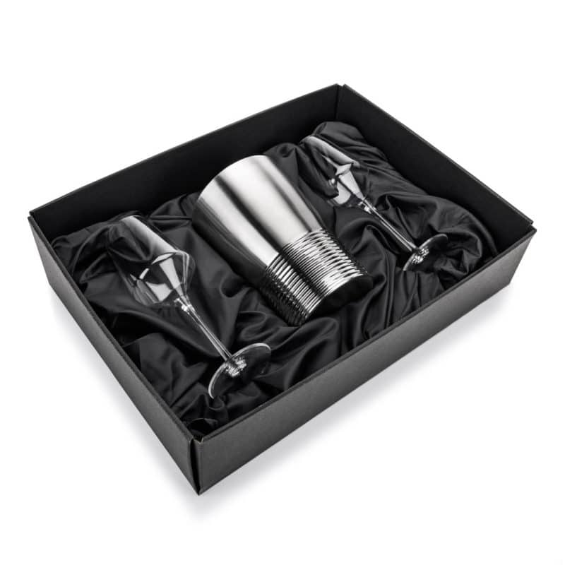 Custom Genoa Wine Cooler & Lethbridge Wine Set with Company Logo - Personalized Bulk Corporate Gift - 1