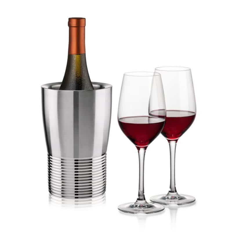 Custom Genoa Wine Cooler & Lethbridge Wine Set with Company Logo - Personalized Bulk Corporate Gift - 2