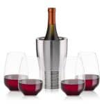 Custom Genoa Wine Cooler & Oldham Stemless Wine Set with Company Logo - Personalized Bulk Corporate Gift - 5