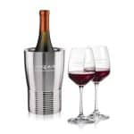 Custom Genoa Wine Cooler & Oldham Wine Set with Company Logo - Personalized Bulk Corporate Gift