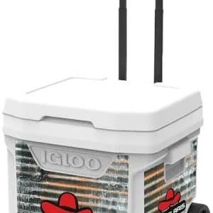 Custom Igloo® Ice Cube 60 Qt. Roller Cooler (White) with Company Logo - Personalized Bulk Corporate Gift