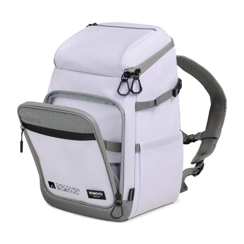 Custom Igloo® Marine 30 Can Backpack Cooler - White with Company Logo - Personalized Bulk Corporate Gift - 5