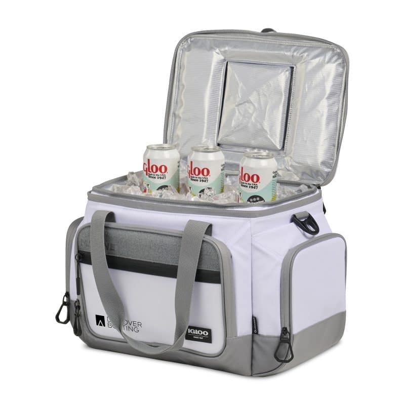 Custom Igloo® Marine 30 Can Square Cooler - White with Company Logo - Personalized Bulk Corporate Gift - 2