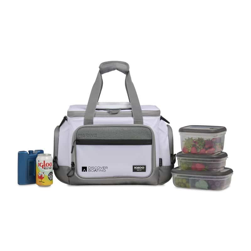 Custom Igloo® Marine 30 Can Square Cooler - White with Company Logo - Personalized Bulk Corporate Gift - 4