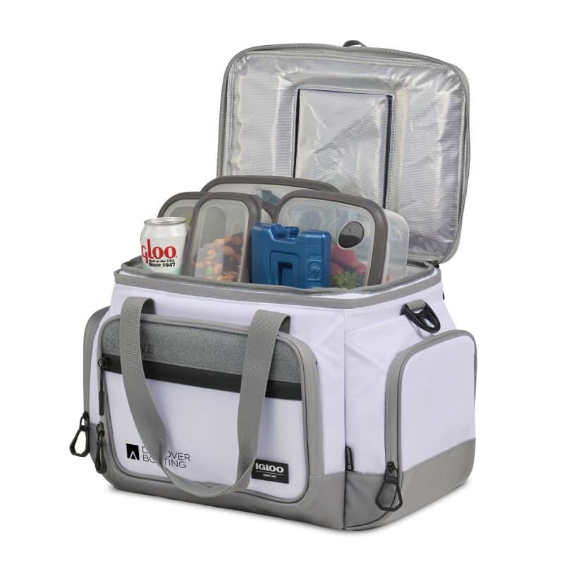 Custom Igloo® Marine 30 Can Square Cooler - White with Company Logo - Personalized Bulk Corporate Gift - 5