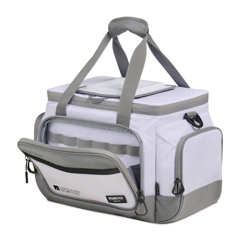 Custom Igloo® Marine 30 Can Square Cooler - White with Company Logo - Personalized Bulk Corporate Gift - 6