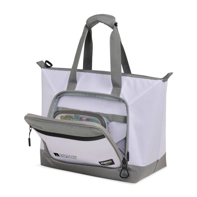 Custom Igloo® Marine 30 Can Tote Cooler - White with Company Logo - Personalized Bulk Corporate Gift - 3
