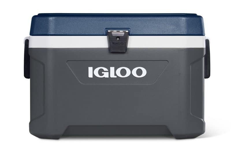 Custom Igloo® Maxcold Latitude 54 Qt. Cooler (Carbonite/Aegean Sea) with Company Logo - Personalized Bulk Corporate Gift - 1