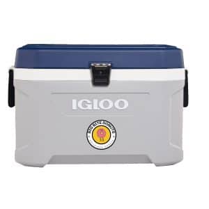 Custom Igloo® Maxcold Latitude 54 Qt. Cooler (Carbonite/Aegean Sea) with Company Logo - Personalized Bulk Corporate Gift