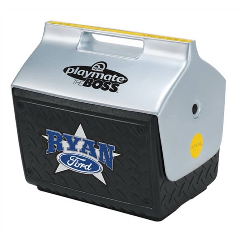 Custom Igloo® Playmate The Boss 14 Qt. Cooler (Black/Yellow/Gray) with Company Logo - Personalized Bulk Corporate Gift - 1
