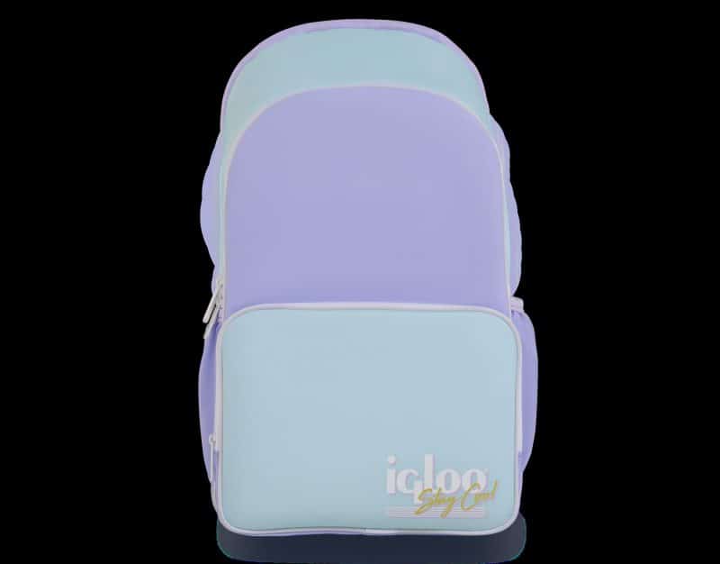 Custom Igloo® Retro 20-12 oz. Can Backpack (Lilac Breeze and Powder Blue) with Company Logo - Personalized Bulk Corporate Gift - 1