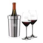 Custom Milano Wine Cooler & RIEDEL Extreme Wine Set with Company Logo - Personalized Bulk Corporate Gift