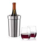 Custom Milano Wine Cooler & Salem Stemless Wine Set with Company Logo - Personalized Bulk Corporate Gift - 4
