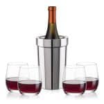 Custom Milano Wine Cooler & Salem Stemless Wine Set with Company Logo - Personalized Bulk Corporate Gift - 5
