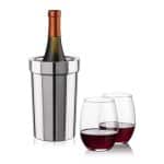 Custom Milano Wine Cooler & Stanford Stemless Wine Set with Company Logo - Personalized Bulk Corporate Gift - 4