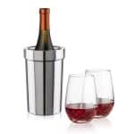 Custom Milano Wine Cooler & Templeton Stemless Wine Set with Company Logo - Personalized Bulk Corporate Gift - 4