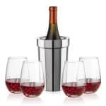 Custom Milano Wine Cooler & Templeton Stemless Wine Set with Company Logo - Personalized Bulk Corporate Gift - 5